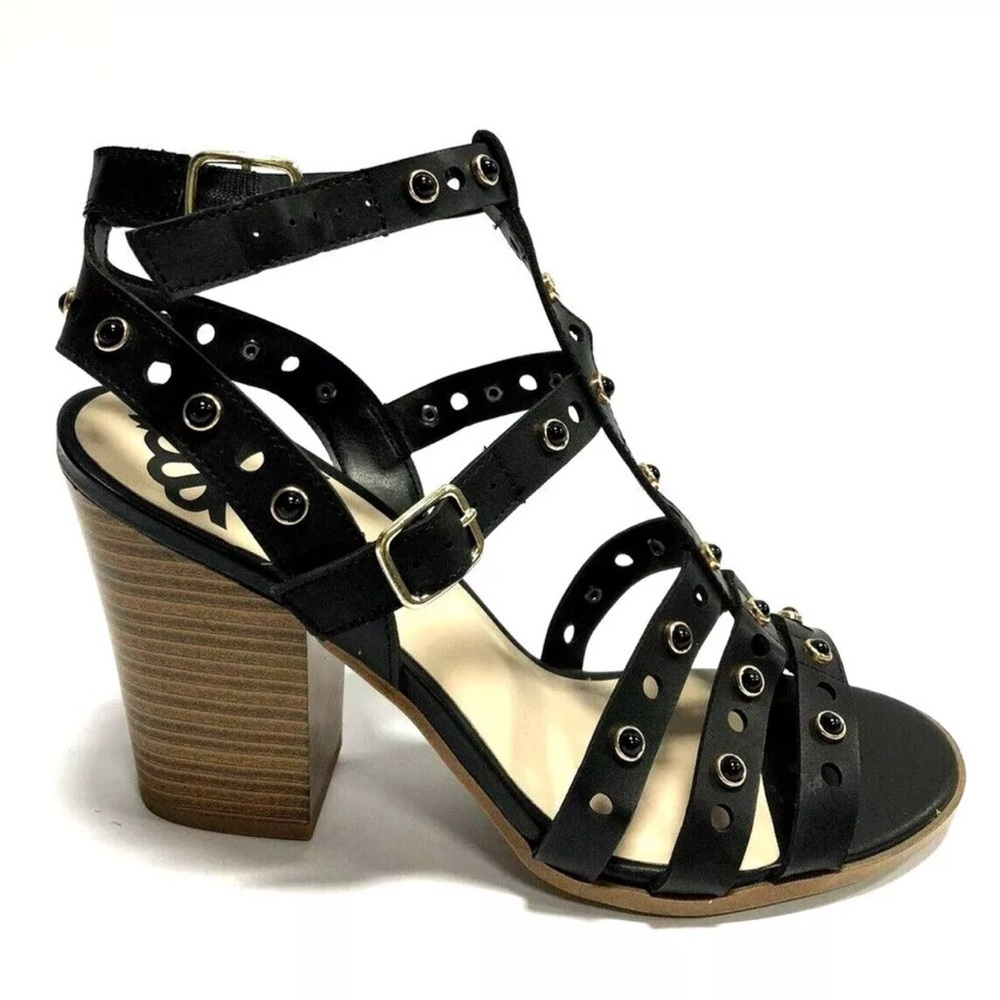 Fergalicious Women’s Volatile, Black Block Heel Sandals, Size 5 M.